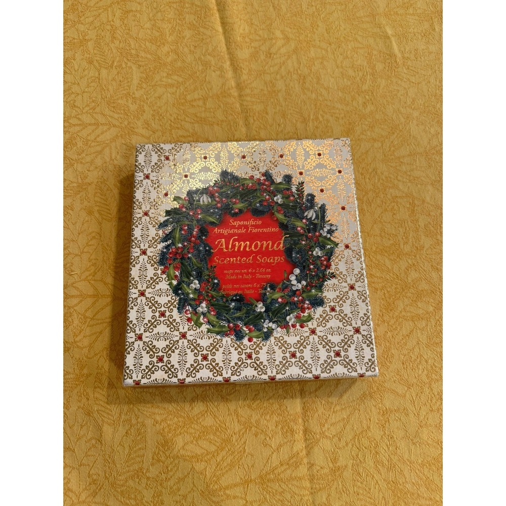 Saponificio Artigianale Fiorentino Almond Soap 6 Bar Gift Set Italy Christmas - Picture 2 of 4